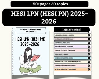 HESI LPN 660 Practice Questions LPN Study,