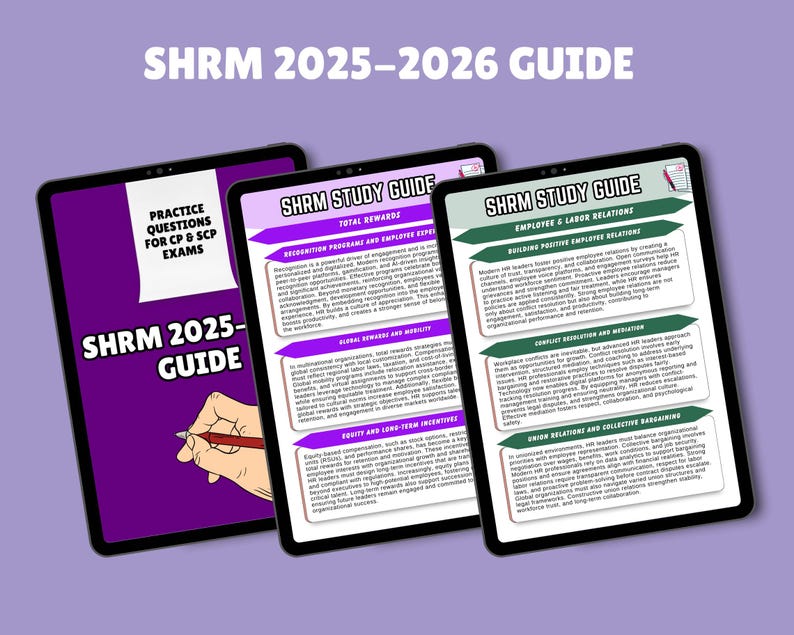 Scp Questions Sample SHRM 2025-2026 Workbook Practice Questions for CP & SCP Exams - Etsy