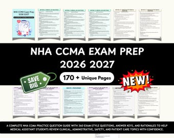 NHA CCMA Practice Questions 2026–2027 – Medical Assistant Exam Prep Study Guide