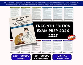 TNCC 9th Edition Exam Prep – 600 Trauma Nursing Questions (2026–2027)