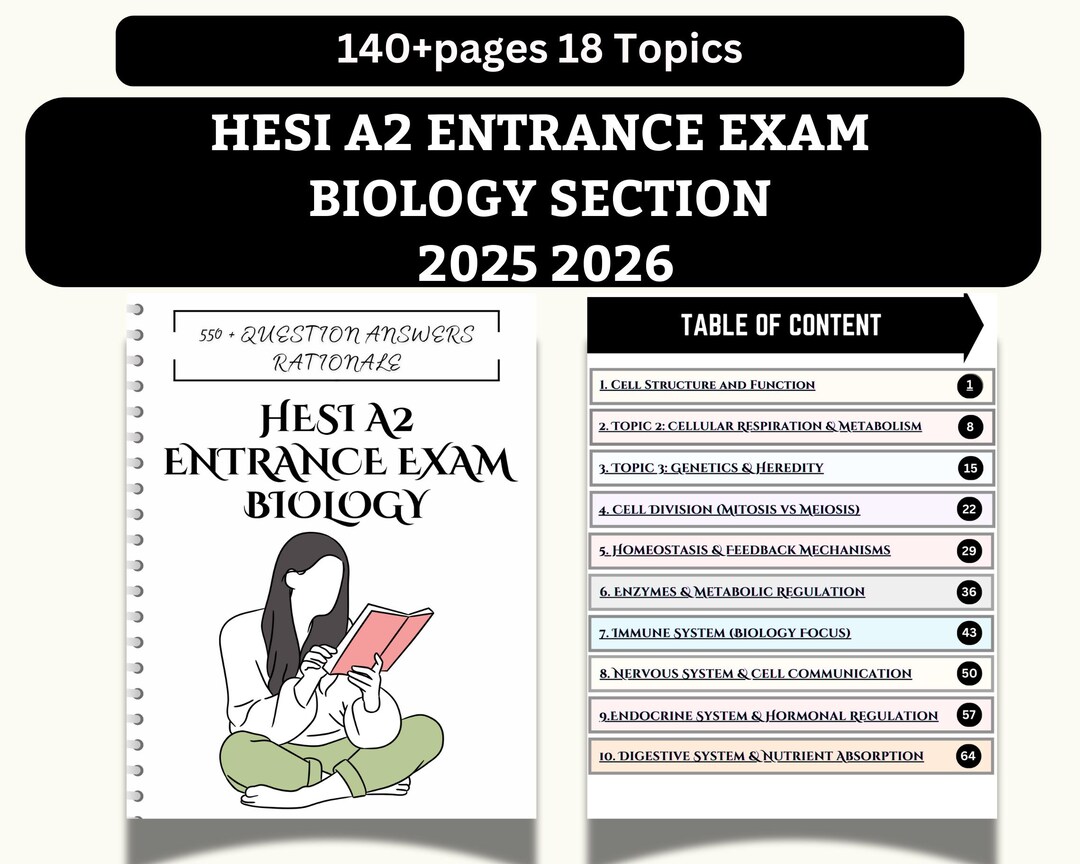 550 HESI A2 Biology Entrance Exam Question and Answers 2025/2026 - Etsy