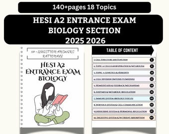 550 HESI A2 Biology Entrance Exam Question and Answers 2025/2026
