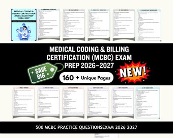 Examen de Certificación en Codificación y Facturación Médica (MCBC): 500 preguntas de práctica (2026-2027)