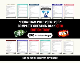BCBA Exam Prep 2026–2027 Complete Question Bank 6th Edition TCO 550 + question