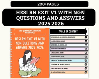 HESI RN EXIT v1 with NgN 600 Questions and Answers 2025 2026