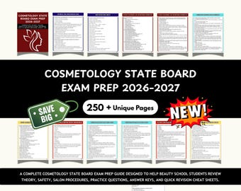 Cosmetology State Board Exam Prep 2026–2027 Study Guide