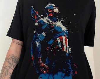 Camiseta vintage de Steve Rogers Capitán América Comfort Colors, estilo retro de cómic urbano, regalo para hombre.
