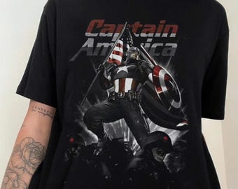 Camiseta vintage de Steve Rogers Capitán América Comfort Colors, estilo retro de cómic urbano, regalo para hombre.