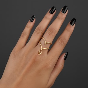Bague superposable à chevrons dorés, anneau en forme de V minimaliste, bague granulée géométrique délicate, bague pointeur en or bohème, cadeau moderne pour elle