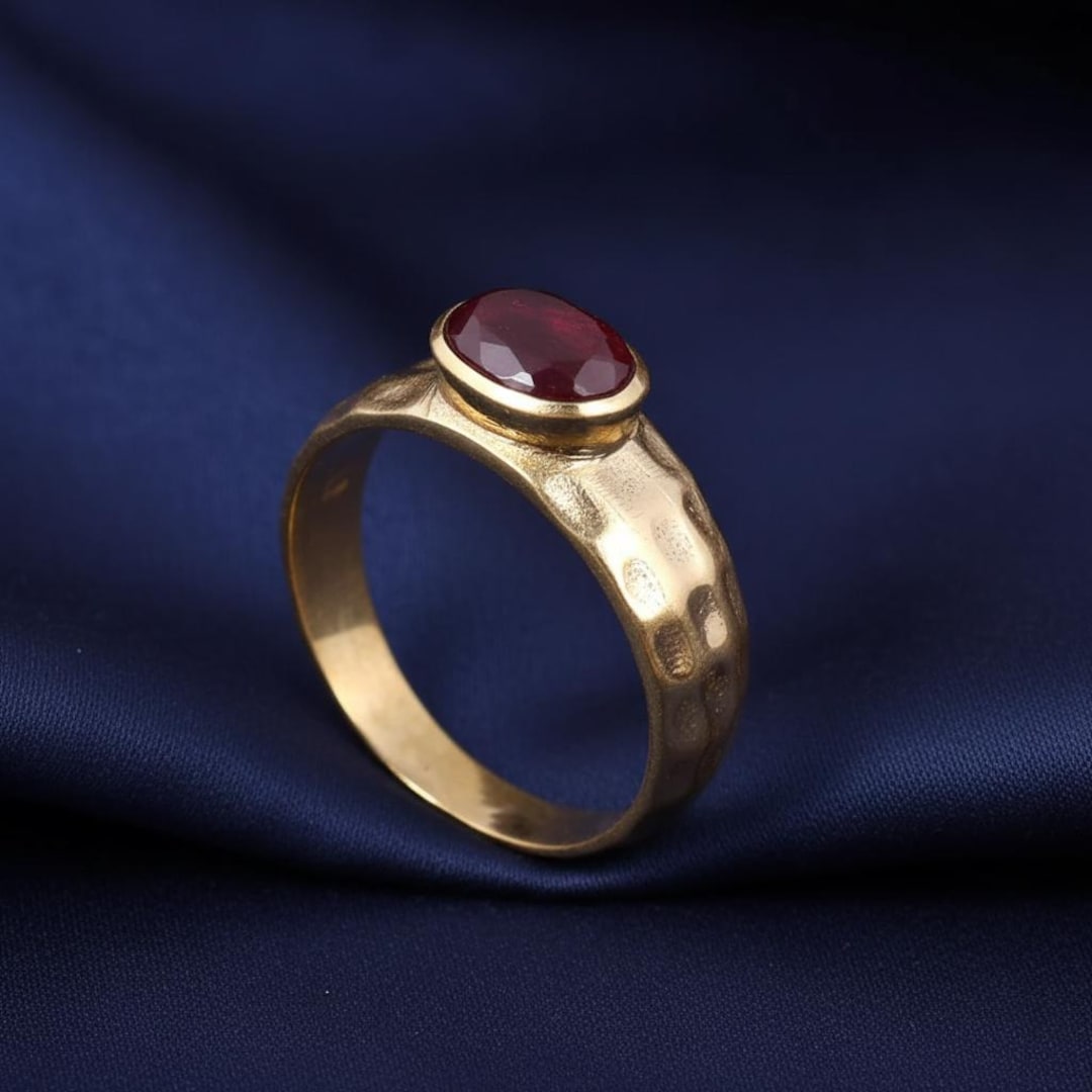 handmade ruby stone stacking ring delicate... Hammered Gold Ruby Ring, Dainty Stacking Jewelry - Etsy
