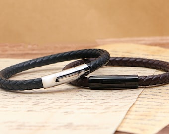 Pulsera de cuero personalizada y grabada para hombre, ideal como regalo de jubilación para el abuelo, regalo de cumpleaños para el abuelo, regalo único para el abuelo.