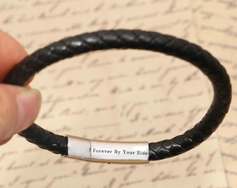 Lederarmband mit Gravur, für Männer und Frauen, schlichter Schmuck für jeden Tag, Geschenk zum 1