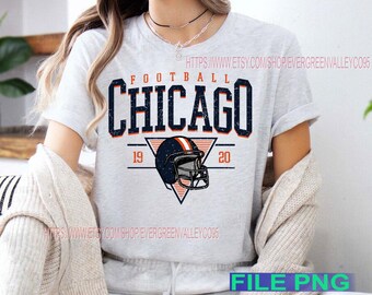 Chicago Football Retro Design PNG, Game Day (plik cyfrowy)