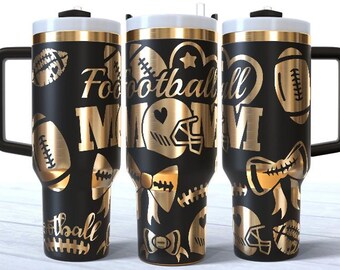 Football Mom Tumbler Laser Svg, Baseball 40oz Tumbler Full Wrap Laser Svg, Laser Engraving Svg, SVG For Laser Rotary