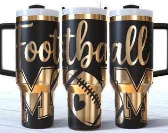 Football Mom Tumbler Laser Svg, Football 40oz Tumbler Full Wrap Laser Svg, Laser Engraved Svg, Laser Engraving Svg, SVG For Laser Rotary