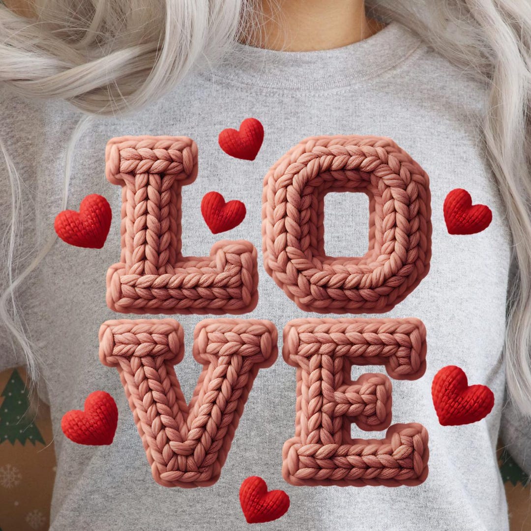Cute Valentine Love Clipart PNG Faux Embroidery Latch Hook Yarn Crochet ...