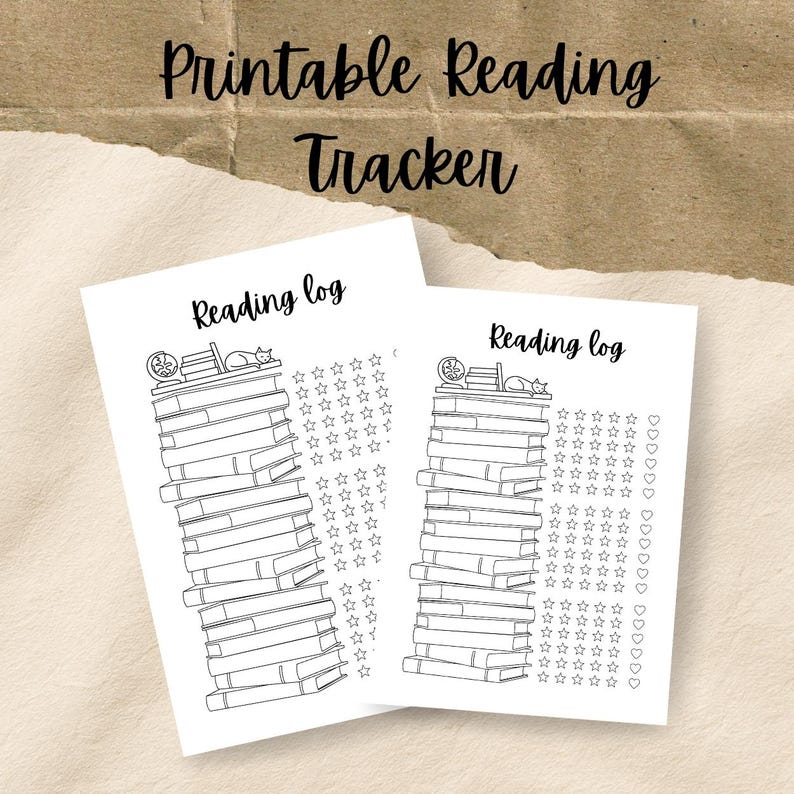 Reading Log, Printable Reading Tracker, Book Trackers, Bookshelf ...