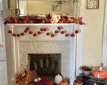 Crochet pumpkin garland