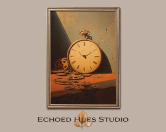 Vintage Pocket Watch Print: Steampunk Industrial Decor (Digital Download)