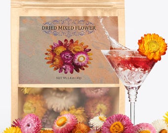 Edible Dried Strawflowers: Natural Cake & Cocktail Decoration (40g)