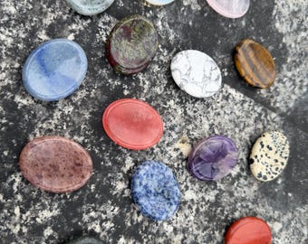 Rose Quartz, Amethyst, Opalite Worry Stone – Natural Crystal Palm Stone, Stress Relief & Healing Gift for Meditation