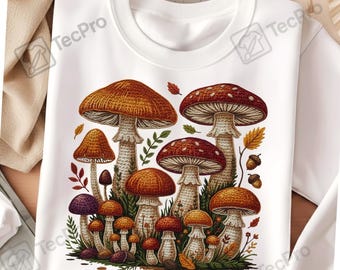 Funghi del bosco PNG - Clipart di funghi PNG per Cricut e sublimazione, download digitale di funghi della foresta Boho Cottagecore, design per maglietta PNG