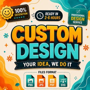 Individuelles PNG-Design, Grafikdesign-Service nach Maß, personalisiertes PNG-Design, schnelle Bearbeitungszeit (2–6 Stunden), PNG, JPG, PDF, SVG, digitaler Download