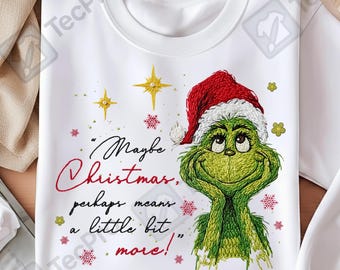Forse il Natale significa un po' più di stile all'uncinetto PNG, Christmas Green Guy Png, Christmas Movie Png, Christmas Mean Guy Png, Digital png