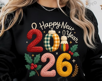 Feliz Año Nuevo 2026 PNG – Clipart de Año Nuevo PNG para Cricut y Sublimación, Descarga Digital para Fiestas de Moda, PNG Transparente de Alta Calidad