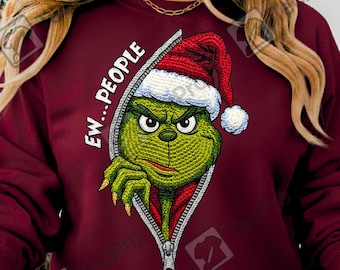 Stile uncinetto Ew People Yarn Green Monster Christmas Png, Pink Green Mean Guy Ew People Png, Maglietta di Natale divertente Png, Natale alla moda Png