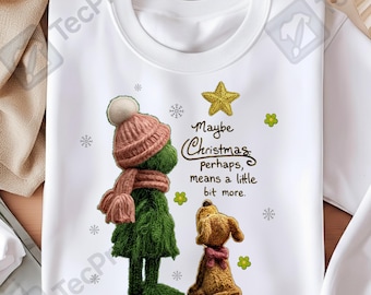 Filato all'uncinetto con uncinetto natalizio PNG - Filato finto, mostro natalizio, cartone animato PNG, download digitale per magliette e tazze