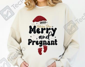 Maglietta Merry and Pregnant png, Annuncio di gravidanza, Maglietta per mamma incinta, Maglietta premaman, Maglietta con pancione, Maglietta per la futura mamma, Regalo per la futura mamma PN