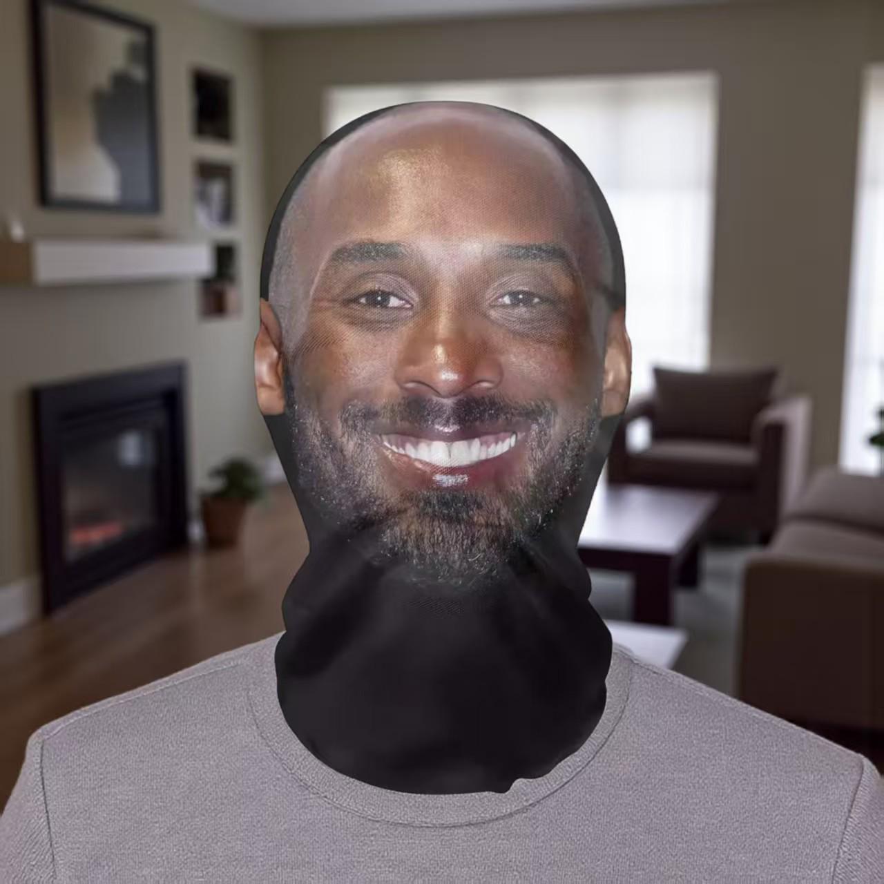 thumbnail image 2 of Funny Bald Head Half Face Mask – Big Eyes – Latex – Halloween Fancy Dress Costume 2 of 5