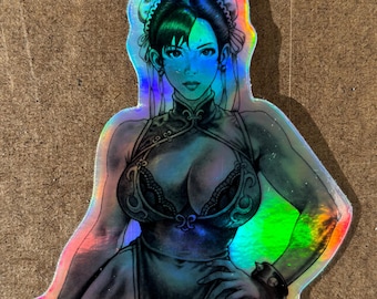 Pegatinas holográficas de Chun Li