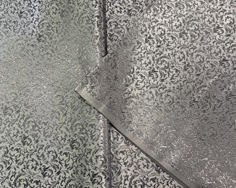SALE, 30%OFF, Silver gray color brocade fabric with wheat grain pattern, jacquard fabric, fabric by the yard