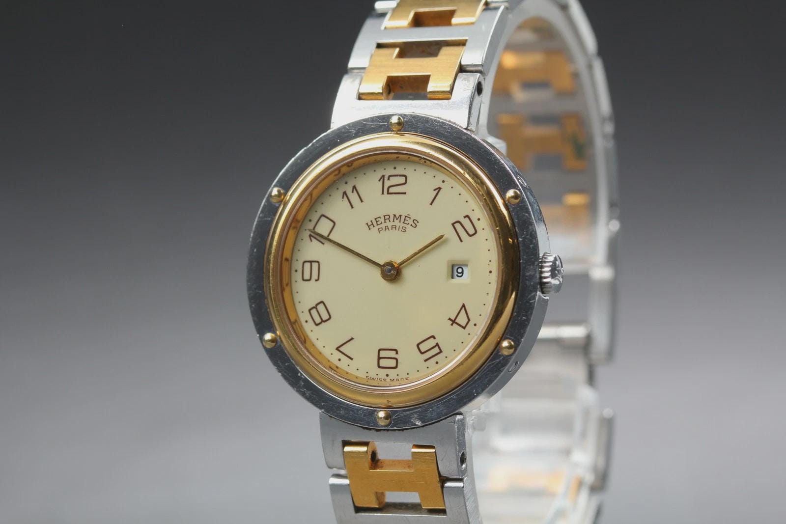 Hermes Clipper Watch Quartz Gold Color Silver KH Hermès Clipper 30mm Vintage Watch in Stainless Steel and  main image 3