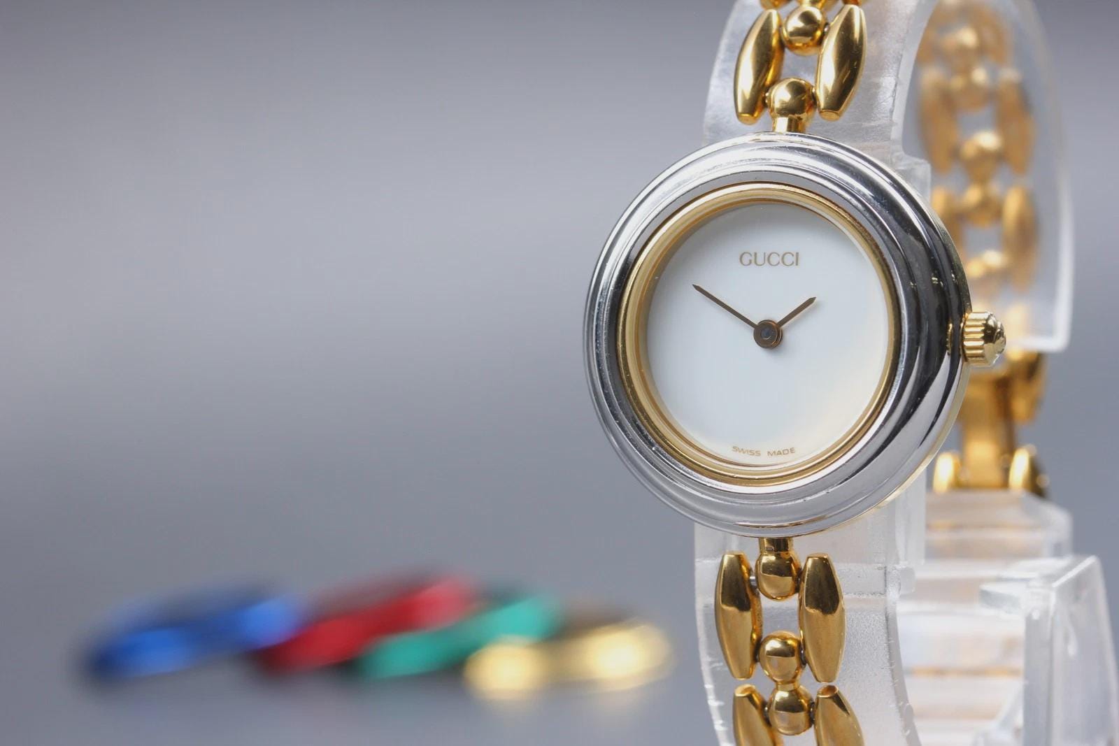 GUCCI Change bezel Watches 11/12.2 WhiteDial Plated Gold Quartz Analog Gucci Gucci Change Bezel Watch 11/12.2 Gold Plated Quartz  main image 4