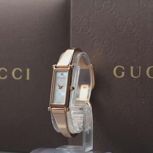 Vintage Gucci 1500L 12 mm guldfärgad 1P diamanturtavla damklocka