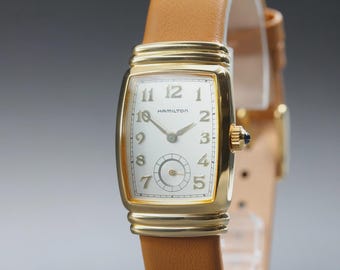 Vintage HAMILTON 6248 22 mm Gold Quarz Damenuhr Swiss Made aus JAPAN