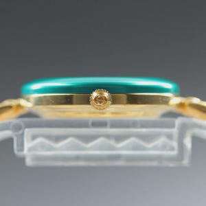 Vintage GUCCI Change Bezel 11/12.2 light Green Gold Quartz Women's Watch image 6