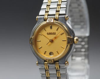 Gucci 9700L Two-tone Ladies Watch – Gold Dial – Swiss Quartz