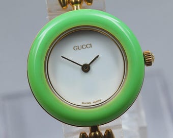 Vintage Gucci Change Bezel 6 Colors 11/12.2 Gold Women's Watch Swiss made