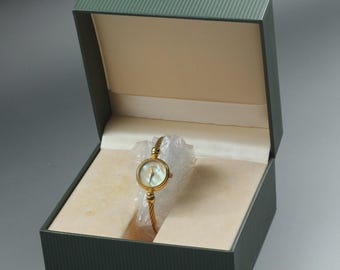 Vintage GUCCI 2700.2L 20mm Shell Dial Gold Women's Bangle Watch w/ Box
