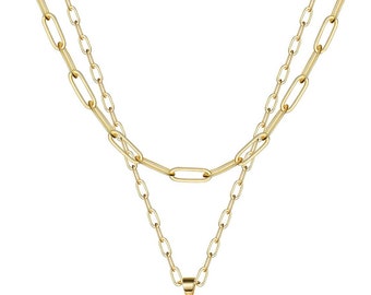 Choker Necklaces for Women 14K Gold Plated Handmade Medallion Snake Link Chain Cross Star Moon Adjustable for Women Unisex Jewelry