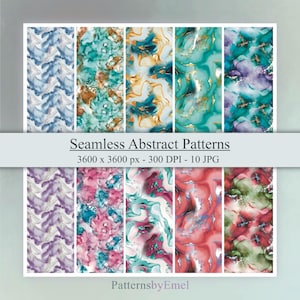 Abstract Marbled Seamless Pattern for Fabric Design, Bright Digital Paper Texture