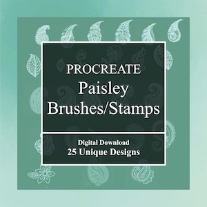 Set di pennelli per timbri Procreate Paisley: timbri Procreate unici