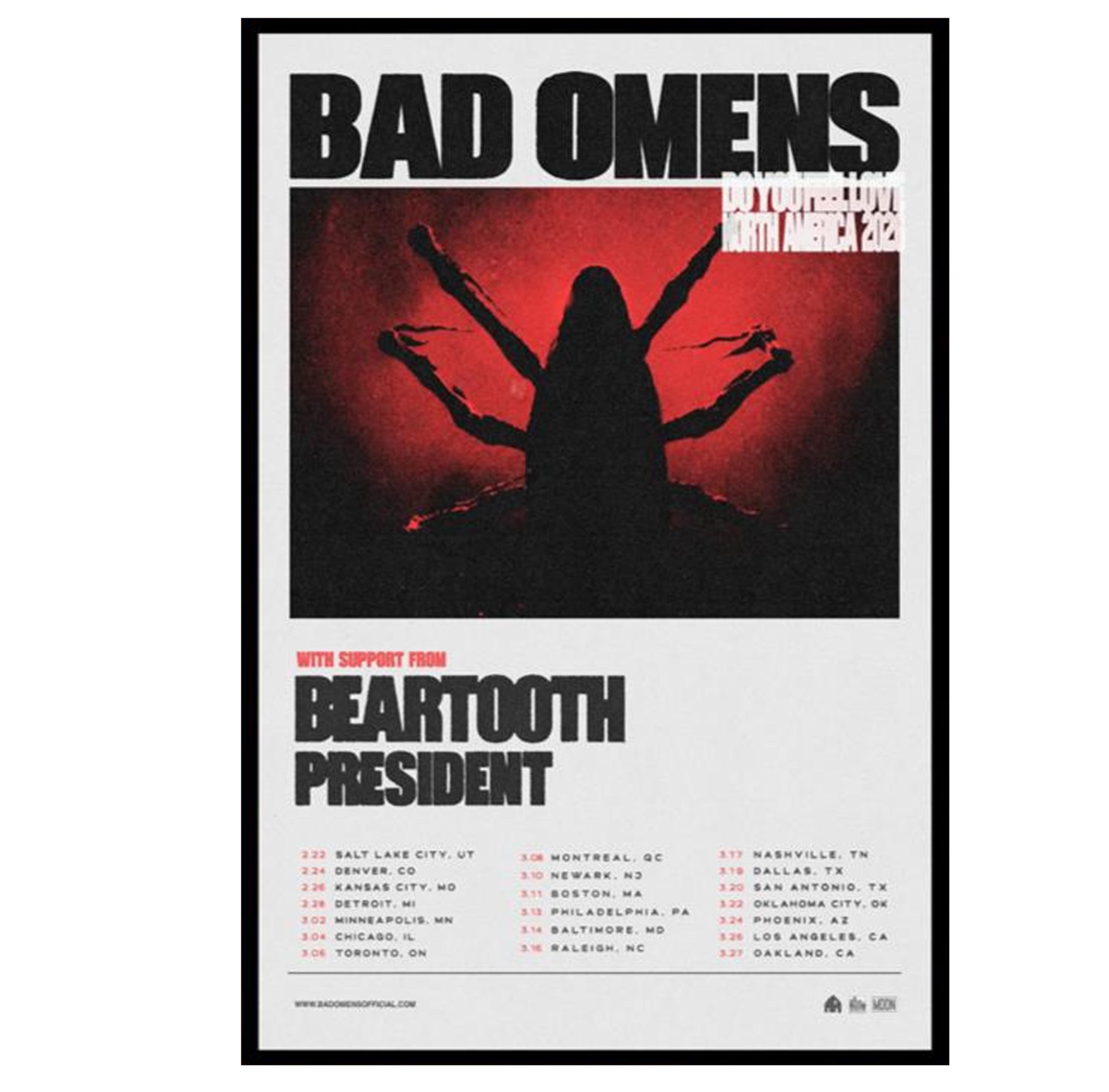 Discover Bad Omens North America Tour 2026 Poster