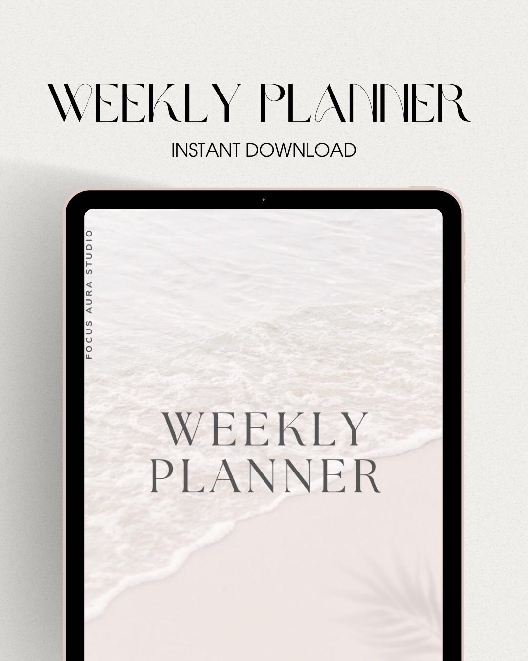 Printable Minimalist Weekly Planner PDF 2026 | Habit Tracker Wheel of ...
