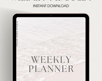 Printable Minimalist Weekly Planner PDF 2026 | Habit Tracker Wheel of ...