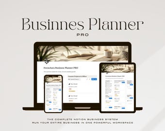 Notion Business Planer Vorlage | All-in-One Dashboard mit crm,Finance Tracker, Projekt-Manager & Content-Kalender